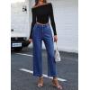 imageANRABESS Wide Leg Jeans for Women High Waist Baggy Straight Stretchy Flare Cropped Denim Pants with Patch Pockets 2025 TrendyWashed Navy Blue