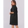 imageANRABESS Women Button Down Shirts Dress Summer Casual Oversized Short Sleeve Mini Dresses with Pockets 2025 TrendyBlack