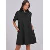 imageANRABESS Women Button Down Shirts Dress Summer Casual Oversized Short Sleeve Mini Dresses with Pockets 2025 TrendyBlack