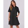 imageANRABESS Women Button Down Shirts Dress Summer Casual Oversized Short Sleeve Mini Dresses with Pockets 2025 TrendyBlack