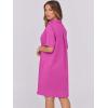 imageANRABESS Women Button Down Shirts Dress Summer Casual Oversized Short Sleeve Mini Dresses with Pockets 2025 TrendyHot Pink