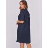 imageANRABESS Women Button Down Shirts Dress Summer Casual Oversized Short Sleeve Mini Dresses with Pockets 2025 TrendyNavy Blue