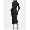 imageANRABESS Women Long Sleeve Bodycon Dress Fall 2025 Mock Neck Formal Elegant Party Wedding Guest Cocktail Long Maxi DressesBlack