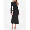 imageANRABESS Women Long Sleeve Bodycon Dress Fall 2025 Mock Neck Formal Elegant Party Wedding Guest Cocktail Long Maxi DressesBlack