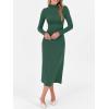 imageANRABESS Women Long Sleeve Bodycon Dress Fall 2025 Mock Neck Formal Elegant Party Wedding Guest Cocktail Long Maxi DressesForest Green