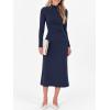 imageANRABESS Women Long Sleeve Bodycon Dress Fall 2025 Mock Neck Formal Elegant Party Wedding Guest Cocktail Long Maxi DressesNavy Blue