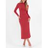 imageANRABESS Women Long Sleeve Bodycon Dress Fall 2025 Mock Neck Formal Elegant Party Wedding Guest Cocktail Long Maxi DressesRed
