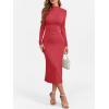 imageANRABESS Women Long Sleeve Bodycon Dress Fall 2025 Mock Neck Formal Elegant Party Wedding Guest Cocktail Long Maxi DressesRed