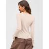 imageANRABESS Women Long Sleeve Button Down Shirts Ribbed Knit Slim Fitted Crop Tops 2025 Fall Y2K Dressy Casual Trendy OutfitsBeige