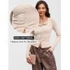 imageANRABESS Women Long Sleeve Button Down Shirts Ribbed Knit Slim Fitted Crop Tops 2025 Fall Y2K Dressy Casual Trendy OutfitsBeige