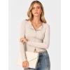 imageANRABESS Women Long Sleeve Button Down Shirts Ribbed Knit Slim Fitted Crop Tops 2025 Fall Y2K Dressy Casual Trendy OutfitsBeige