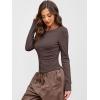 imageANRABESS Women Long Sleeve Button Down Shirts Ribbed Knit Slim Fitted Crop Tops 2025 Fall Y2K Dressy Casual Trendy OutfitsCoffee