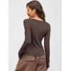 imageANRABESS Women Long Sleeve Button Down Shirts Ribbed Knit Slim Fitted Crop Tops 2025 Fall Y2K Dressy Casual Trendy OutfitsCoffee