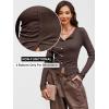 imageANRABESS Women Long Sleeve Button Down Shirts Ribbed Knit Slim Fitted Crop Tops 2025 Fall Y2K Dressy Casual Trendy OutfitsCoffee