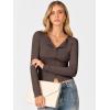imageANRABESS Women Long Sleeve Button Down Shirts Ribbed Knit Slim Fitted Crop Tops 2025 Fall Y2K Dressy Casual Trendy OutfitsCoffee