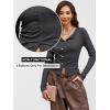 imageANRABESS Women Long Sleeve Button Down Shirts Ribbed Knit Slim Fitted Crop Tops 2025 Fall Y2K Dressy Casual Trendy OutfitsDeep Grey