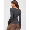 imageANRABESS Women Long Sleeve Button Down Shirts Ribbed Knit Slim Fitted Crop Tops 2025 Fall Y2K Dressy Casual Trendy OutfitsDeep Grey