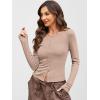imageANRABESS Women Long Sleeve Button Down Shirts Ribbed Knit Slim Fitted Crop Tops 2025 Fall Y2K Dressy Casual Trendy OutfitsLight Camel