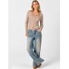 imageANRABESS Women Long Sleeve Button Down Shirts Ribbed Knit Slim Fitted Crop Tops 2025 Fall Y2K Dressy Casual Trendy OutfitsLight Camel