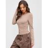 imageANRABESS Women Long Sleeve Button Down Shirts Ribbed Knit Slim Fitted Crop Tops 2025 Fall Y2K Dressy Casual Trendy OutfitsLight Camel