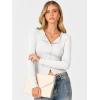imageANRABESS Women Long Sleeve Button Down Shirts Ribbed Knit Slim Fitted Crop Tops 2025 Fall Y2K Dressy Casual Trendy OutfitsWhite