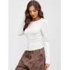 imageANRABESS Women Long Sleeve Button Down Shirts Ribbed Knit Slim Fitted Crop Tops 2025 Fall Y2K Dressy Casual Trendy OutfitsWhite