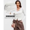 imageANRABESS Women Long Sleeve Button Down Shirts Ribbed Knit Slim Fitted Crop Tops 2025 Fall Y2K Dressy Casual Trendy OutfitsWhite