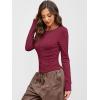 imageANRABESS Women Long Sleeve Button Down Shirts Ribbed Knit Slim Fitted Crop Tops 2025 Fall Y2K Dressy Casual Trendy OutfitsWine Red