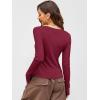 imageANRABESS Women Long Sleeve Button Down Shirts Ribbed Knit Slim Fitted Crop Tops 2025 Fall Y2K Dressy Casual Trendy OutfitsWine Red