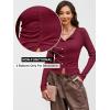 imageANRABESS Women Long Sleeve Button Down Shirts Ribbed Knit Slim Fitted Crop Tops 2025 Fall Y2K Dressy Casual Trendy OutfitsWine Red
