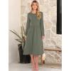 imageANRABESS Women Long Sleeve Midi Dress Crewneck 2025 Fall Fashion Casual Flowy ALine Long Dresses Vacation Outfit with PocketArmy Green