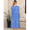 imageANRABESS Women Long Sleeve Midi Dress Crewneck 2025 Fall Fashion Casual Flowy ALine Long Dresses Vacation Outfit with PocketBlue Pink Flower
