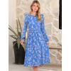 imageANRABESS Women Long Sleeve Midi Dress Crewneck 2025 Fall Fashion Casual Flowy ALine Long Dresses Vacation Outfit with PocketBlue Pink Flower
