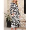 imageANRABESS Women Long Sleeve Midi Dress Crewneck 2025 Fall Fashion Casual Flowy ALine Long Dresses Vacation Outfit with PocketFloral Black