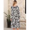 imageANRABESS Women Long Sleeve Midi Dress Crewneck 2025 Fall Fashion Casual Flowy ALine Long Dresses Vacation Outfit with PocketFloral Black