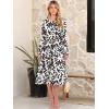 imageANRABESS Women Long Sleeve Midi Dress Crewneck 2025 Fall Fashion Casual Flowy ALine Long Dresses Vacation Outfit with PocketFloral Black
