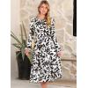 imageANRABESS Women Long Sleeve Midi Dress Crewneck 2025 Fall Fashion Casual Flowy ALine Long Dresses Vacation Outfit with PocketFloral Black
