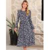 imageANRABESS Women Long Sleeve Midi Dress Crewneck 2025 Fall Fashion Casual Flowy ALine Long Dresses Vacation Outfit with PocketFloral Black Purple