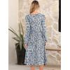 imageANRABESS Women Long Sleeve Midi Dress Crewneck 2025 Fall Fashion Casual Flowy ALine Long Dresses Vacation Outfit with PocketFloral Blue Yellow
