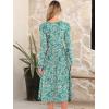 imageANRABESS Women Long Sleeve Midi Dress Crewneck 2025 Fall Fashion Casual Flowy ALine Long Dresses Vacation Outfit with PocketFloral Green
