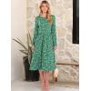 imageANRABESS Women Long Sleeve Midi Dress Crewneck 2025 Fall Fashion Casual Flowy ALine Long Dresses Vacation Outfit with PocketFloral Green Purple
