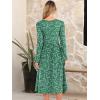 imageANRABESS Women Long Sleeve Midi Dress Crewneck 2025 Fall Fashion Casual Flowy ALine Long Dresses Vacation Outfit with PocketFloral Green Purple