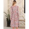 imageANRABESS Women Long Sleeve Midi Dress Crewneck 2025 Fall Fashion Casual Flowy ALine Long Dresses Vacation Outfit with PocketFloral Pink