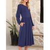 imageANRABESS Women Long Sleeve Midi Dress Crewneck 2025 Fall Fashion Casual Flowy ALine Long Dresses Vacation Outfit with PocketNavy Blue