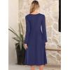 imageANRABESS Women Long Sleeve Midi Dress Crewneck 2025 Fall Fashion Casual Flowy ALine Long Dresses Vacation Outfit with PocketNavy Blue