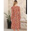 imageANRABESS Women Long Sleeve Midi Dress Crewneck 2025 Fall Fashion Casual Flowy ALine Long Dresses Vacation Outfit with PocketPrint Green White Floral