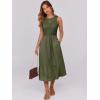 imageANRABESS Women Midi Dresses 2025 Summer Casual Sleeveless Sundress High Neck Tank Top Racerback Flowy Beach Dress  PocketsArmy Green