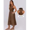 imageANRABESS Women Midi Dresses 2025 Summer Casual Sleeveless Sundress High Neck Tank Top Racerback Flowy Beach Dress  PocketsBrown