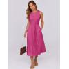 imageANRABESS Women Midi Dresses 2025 Summer Casual Sleeveless Sundress High Neck Tank Top Racerback Flowy Beach Dress  PocketsHot Pink