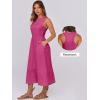 imageANRABESS Women Midi Dresses 2025 Summer Casual Sleeveless Sundress High Neck Tank Top Racerback Flowy Beach Dress  PocketsHot Pink